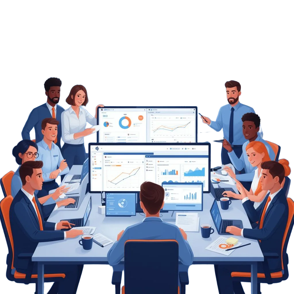 Connect Firm digital marketing team collaborating on SEO, analytics, and growth strategies