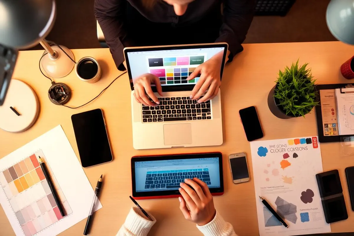 Connect Firm creative workspace with designers collaborating on digital projects